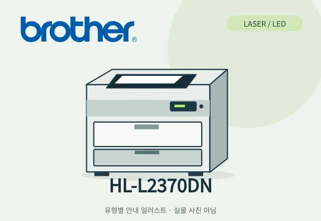 HL-L2370DN 레이저 프린터 안내 일러스트 (실물 사진 아님)