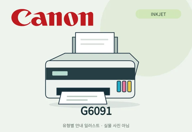 G6091 잉크젯 복합기 안내 일러스트 (실물 사진 아님)