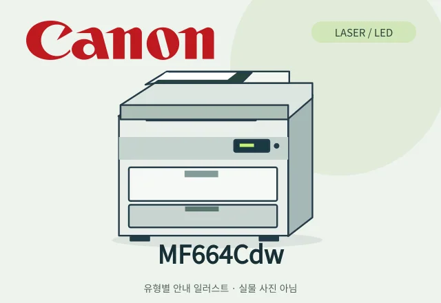 MF664Cdw 레이저 복합기 안내 일러스트 (실물 사진 아님)