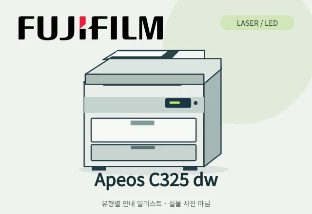 Apeos C325 dw 레이저/LED 복합기 안내 일러스트 (실물 사진 아님)