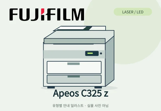 Apeos C325 z 레이저/LED 복합기 안내 일러스트 (실물 사진 아님)