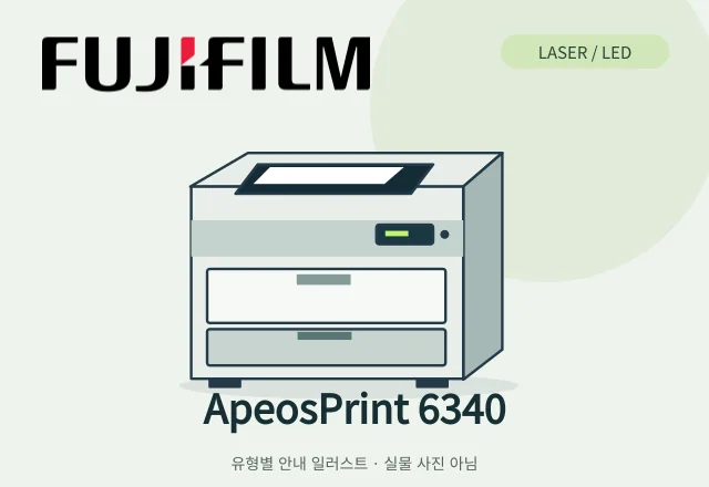 ApeosPrint 6340 레이저/LED 프린터 안내 일러스트 (실물 사진 아님)