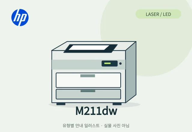 M211dw 레이저 프린터 안내 일러스트 (실물 사진 아님)
