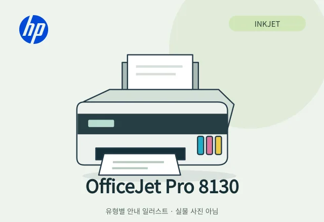 OfficeJet Pro 8130 잉크젯 복합기 안내 일러스트 (실물 사진 아님)