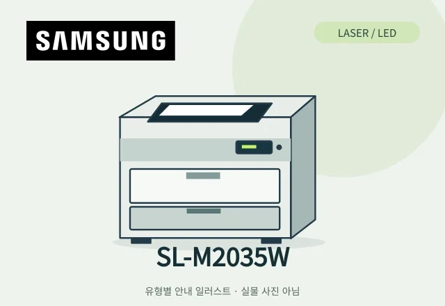 SL-M2035W 레이저 프린터 안내 일러스트 (실물 사진 아님)